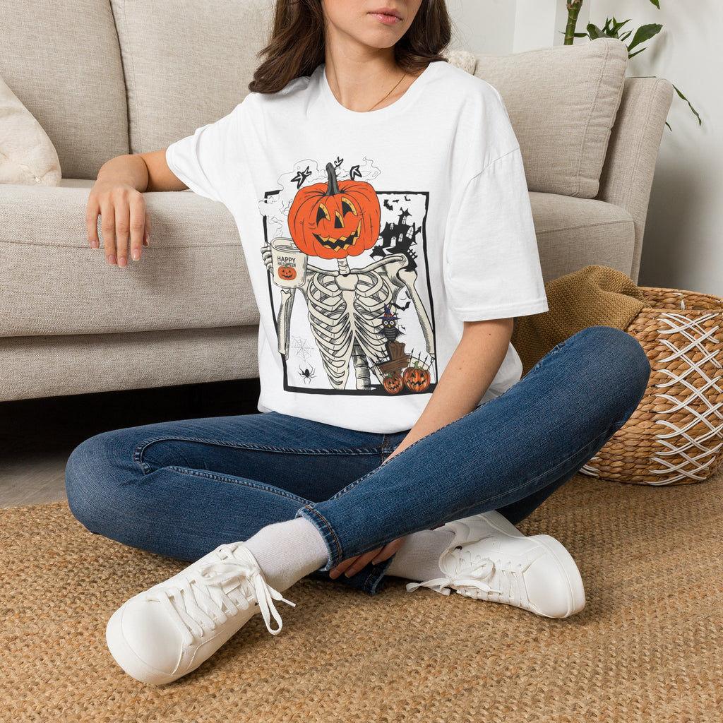 Halloween Pumpkin Skeleton T-Shirt