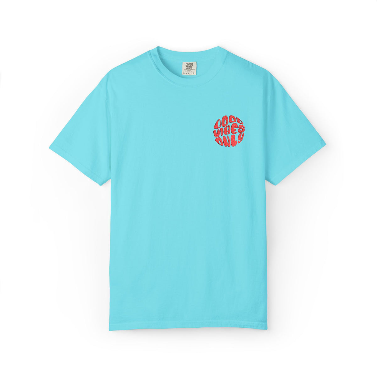 T-Shirt — 'Good Vibes Only' Retro Groove Pocket Tee