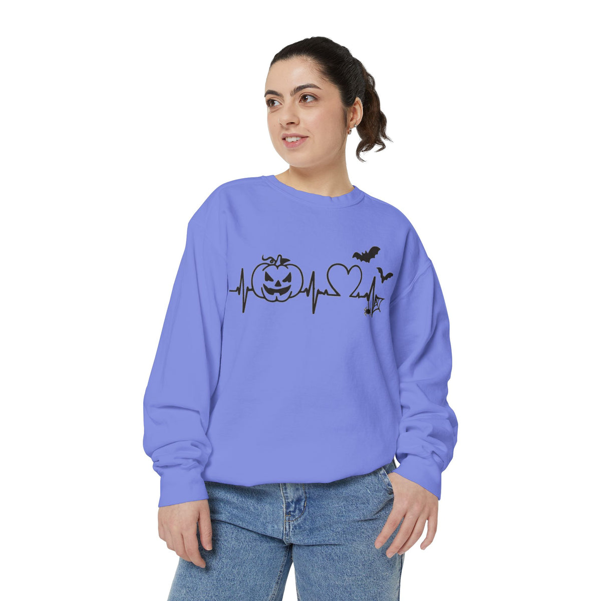 Halloween Heartbeat Sweatshirt — "I Put The Hot In Psychotic" Graphic Crewneck