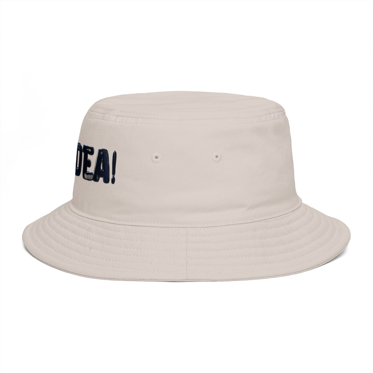 'Bad Idea!' Brown Bucket Hat – Funny Embroidered Casual Sun Hat