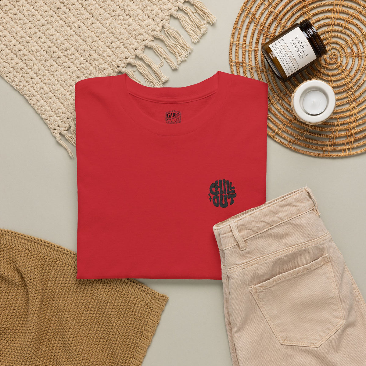 White Graphic Tee — Small Black Circular 'SALT LIFE' Chest Logo