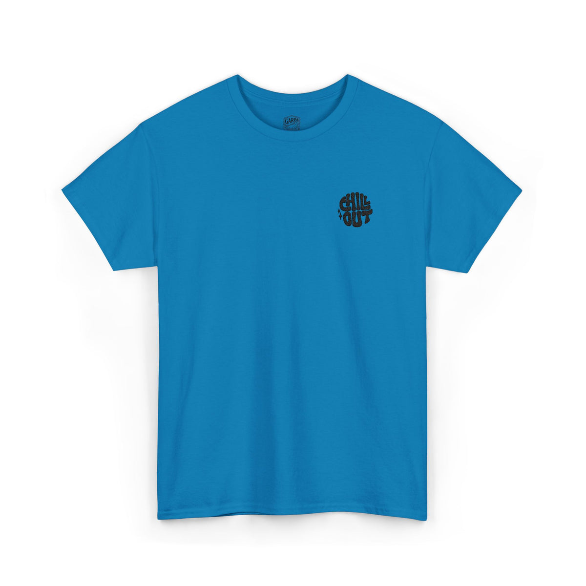 White Graphic Tee — Small Black Circular 'SALT LIFE' Chest Logo