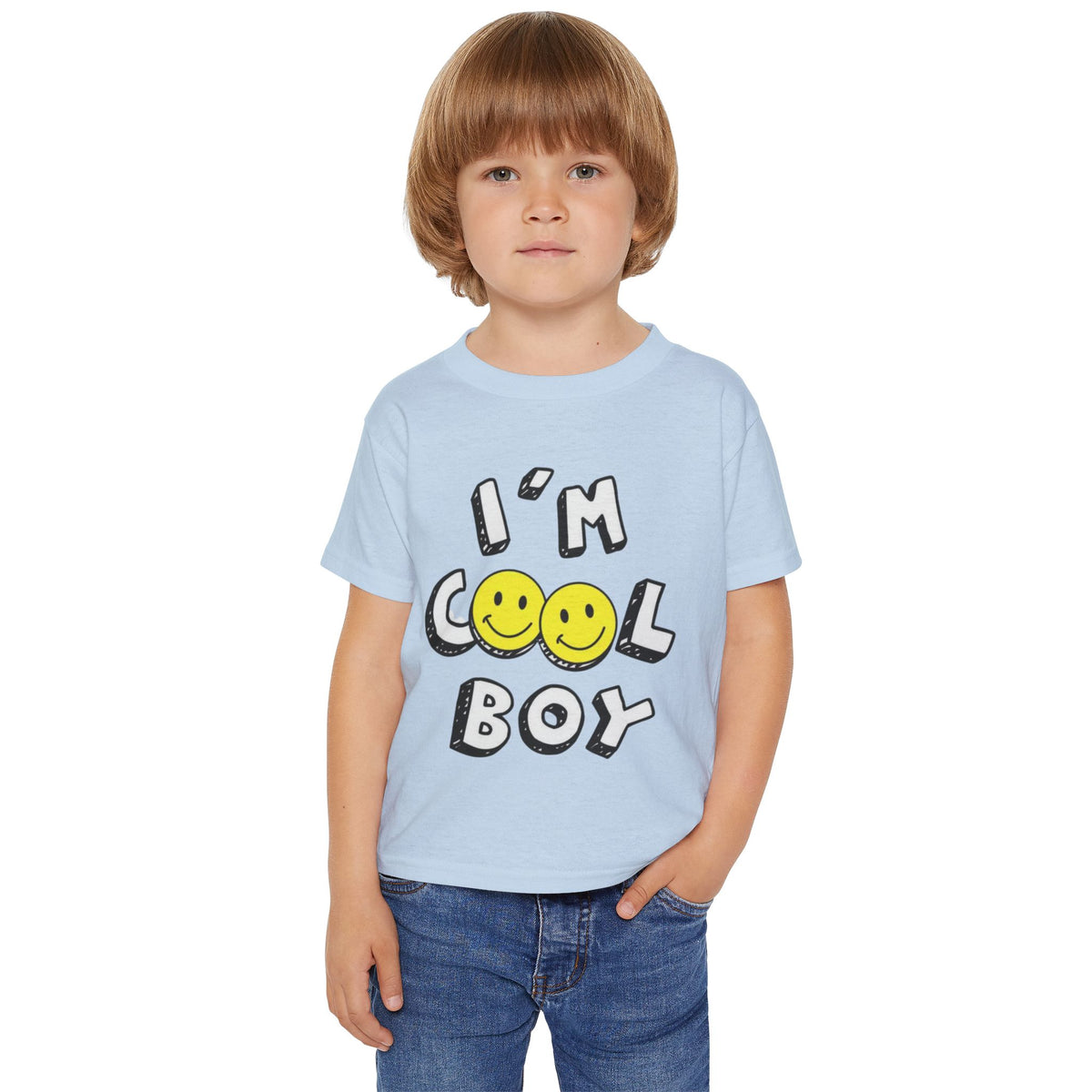 I'm Cool Boy Toddler T-Shirt – Smiley Face Graphic Tee for Little Boys