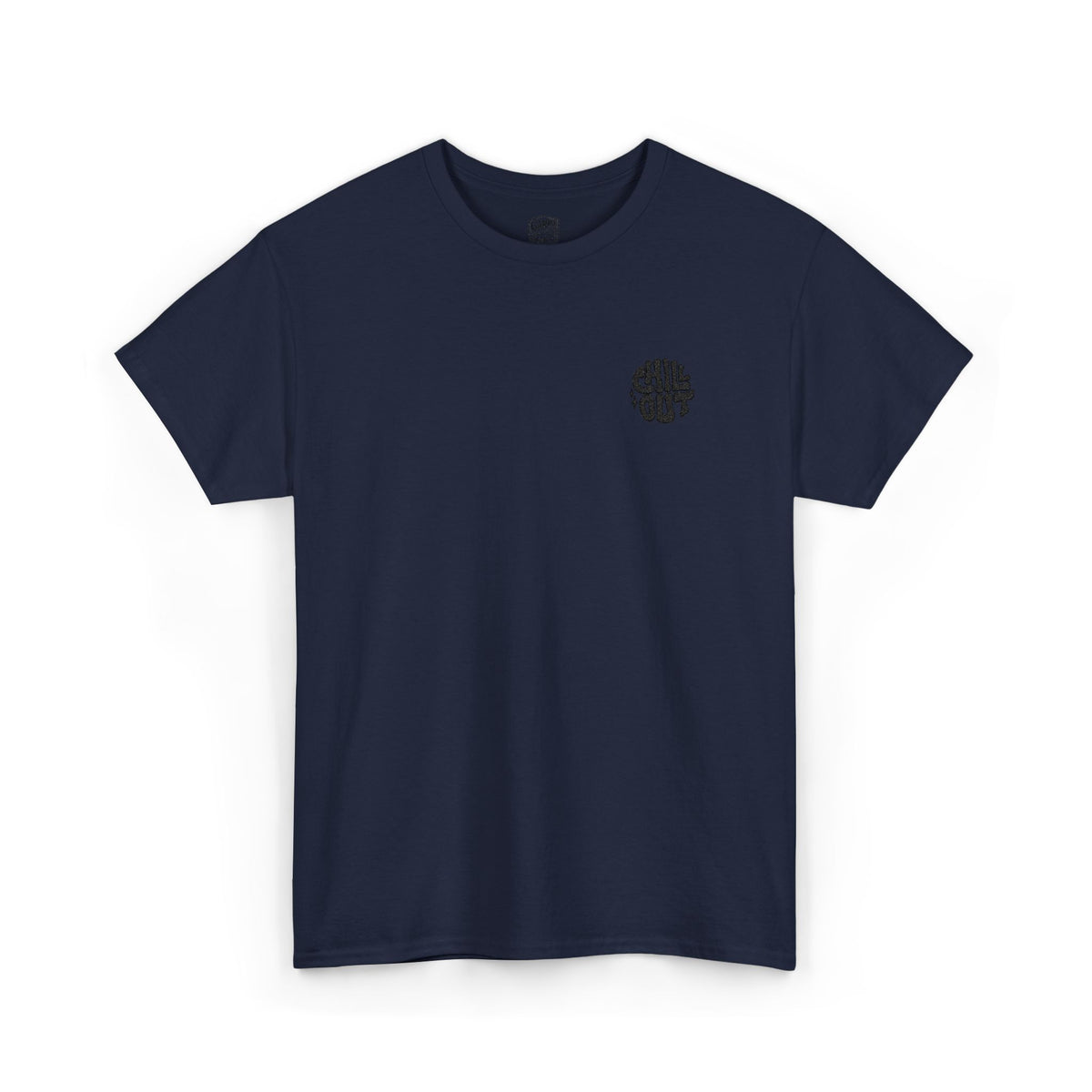 White Graphic Tee — Small Black Circular 'SALT LIFE' Chest Logo