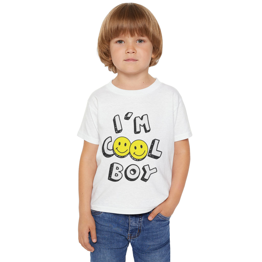 I'm Cool Boy Toddler T-Shirt – Smiley Face Graphic Tee for Little Boys