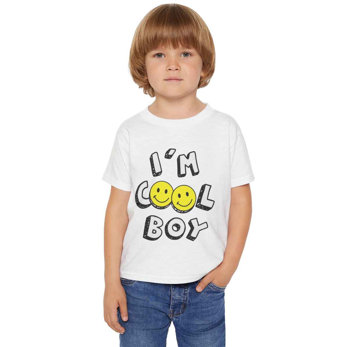 I'm Cool Boy Toddler T-Shirt – Smiley Face Graphic Tee for Little Boys