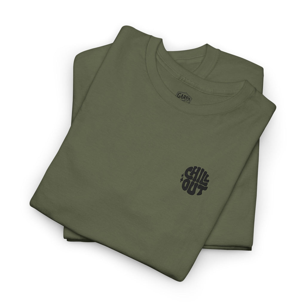 White Graphic Tee — Small Black Circular 'SALT LIFE' Chest Logo