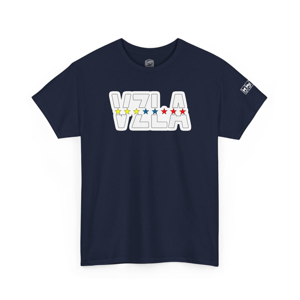 Venezuela Script & VZLA Stars T-Shirt — Retro Venezuelan Pride Tee