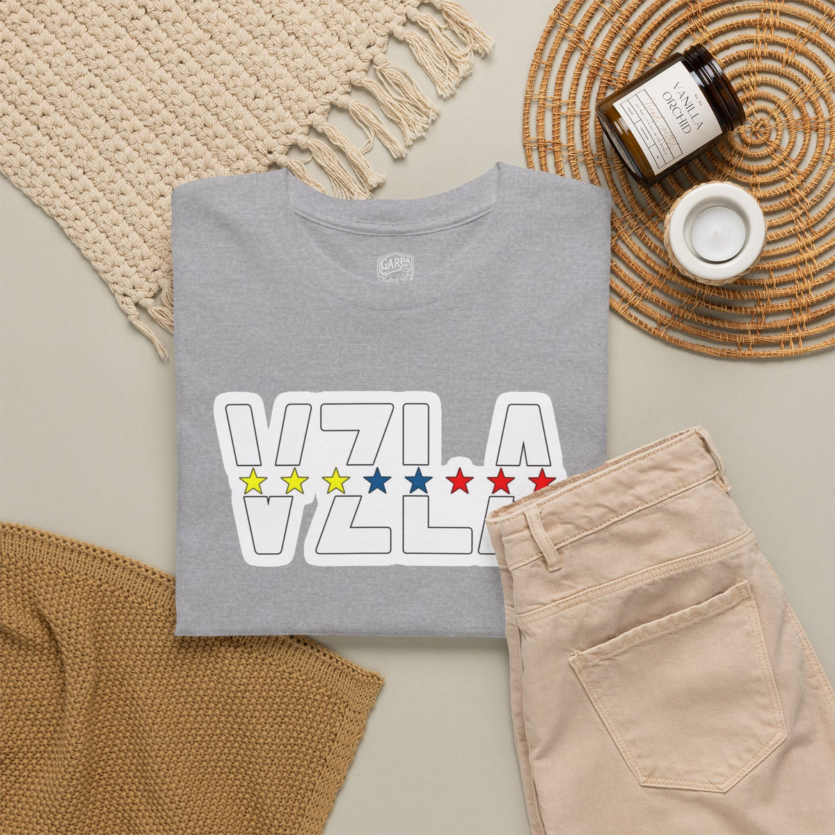 Venezuela Script & VZLA Stars T-Shirt — Retro Venezuelan Pride Tee