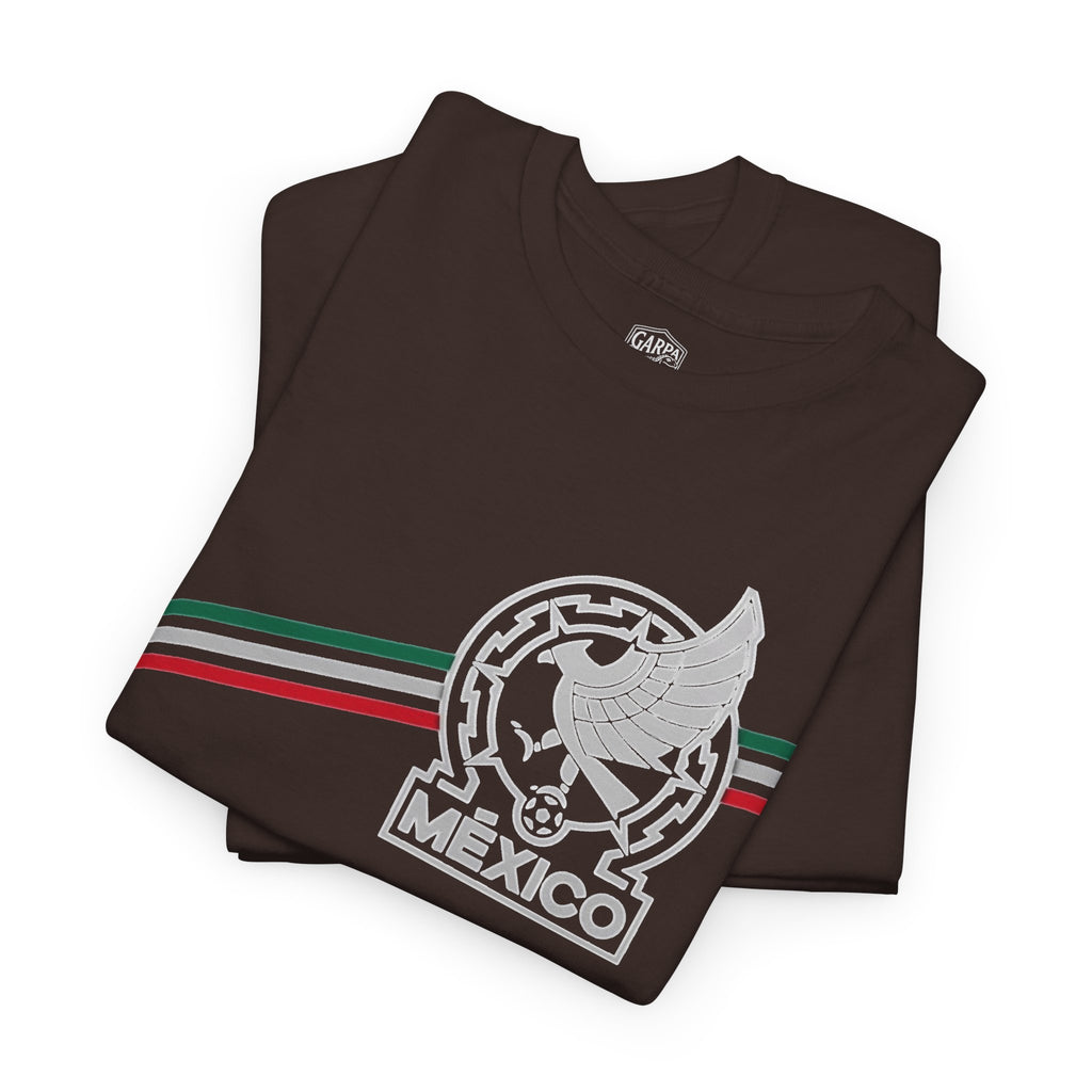 Mexico Flag Stripe Tee — Mexican Eagle Emblem T-Shirt