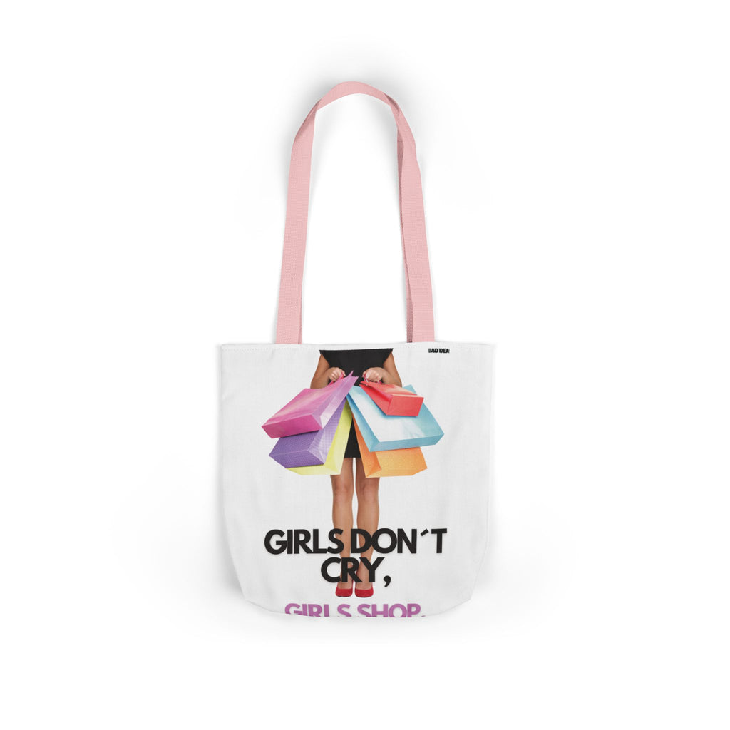 Tote Bag — "Girls Don't Cry, Girls Shop" Shopping Tote (Colorful Bags Graphic)