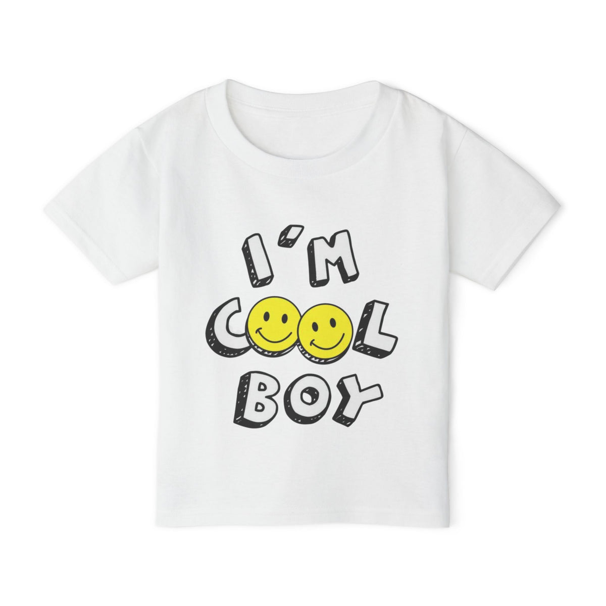 I'm Cool Boy Toddler T-Shirt – Smiley Face Graphic Tee for Little Boys