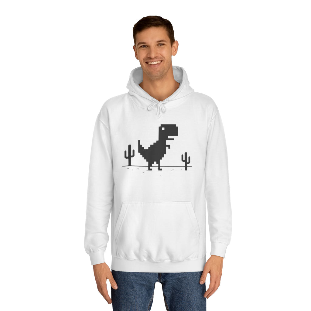 Retro Pixel Dinosaur Hoodie — 'From Another Point of View' Graphic Sweatshirt