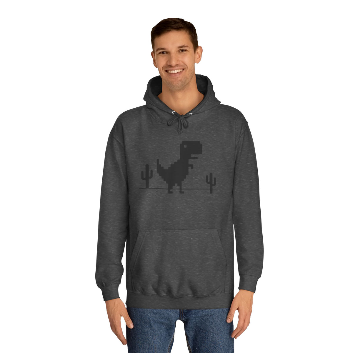 Retro Pixel Dinosaur Hoodie — 'From Another Point of View' Graphic Sweatshirt