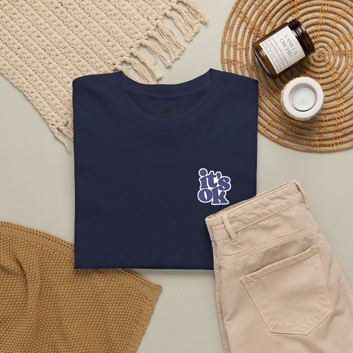 Minimalist Embroidered Monogram T-Shirt