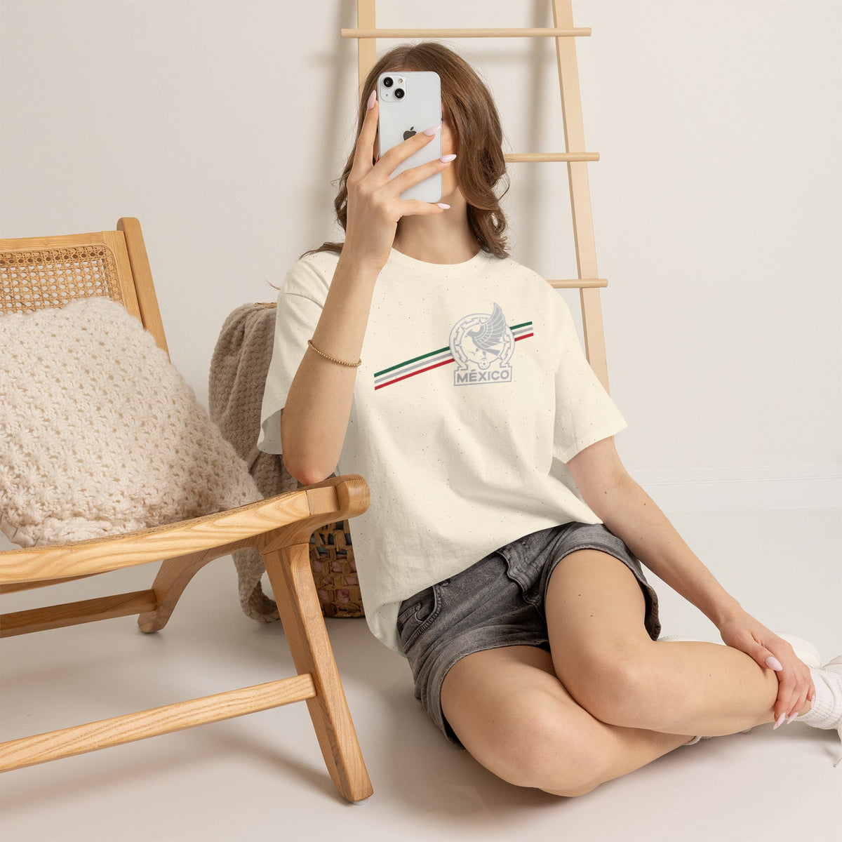 Mexico Flag Stripe Tee — Mexican Eagle Emblem T-Shirt