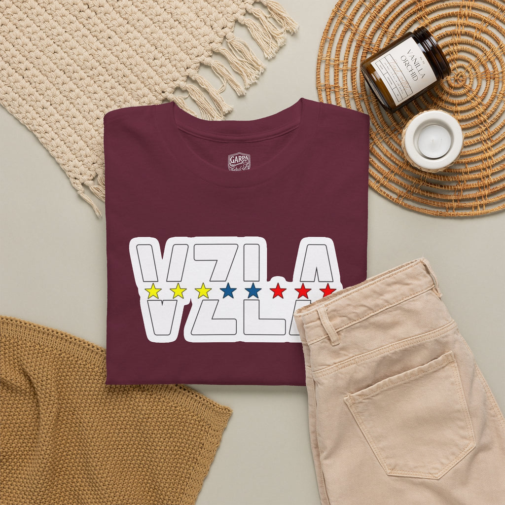 Venezuela Script & VZLA Stars T-Shirt — Retro Venezuelan Pride Tee