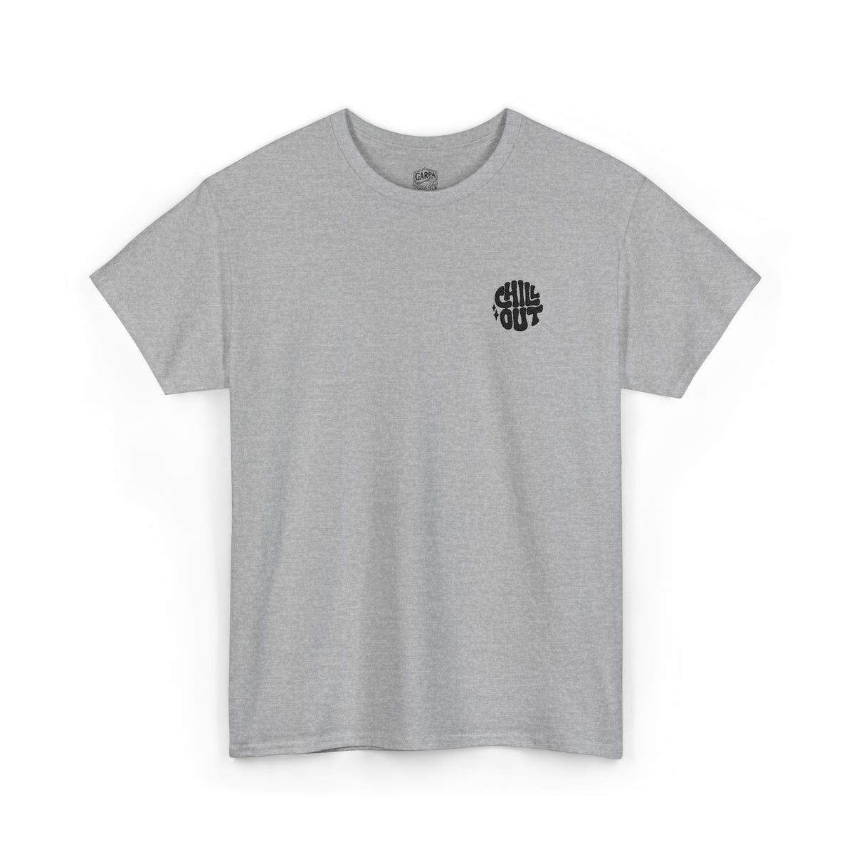 White Graphic Tee — Small Black Circular 'SALT LIFE' Chest Logo