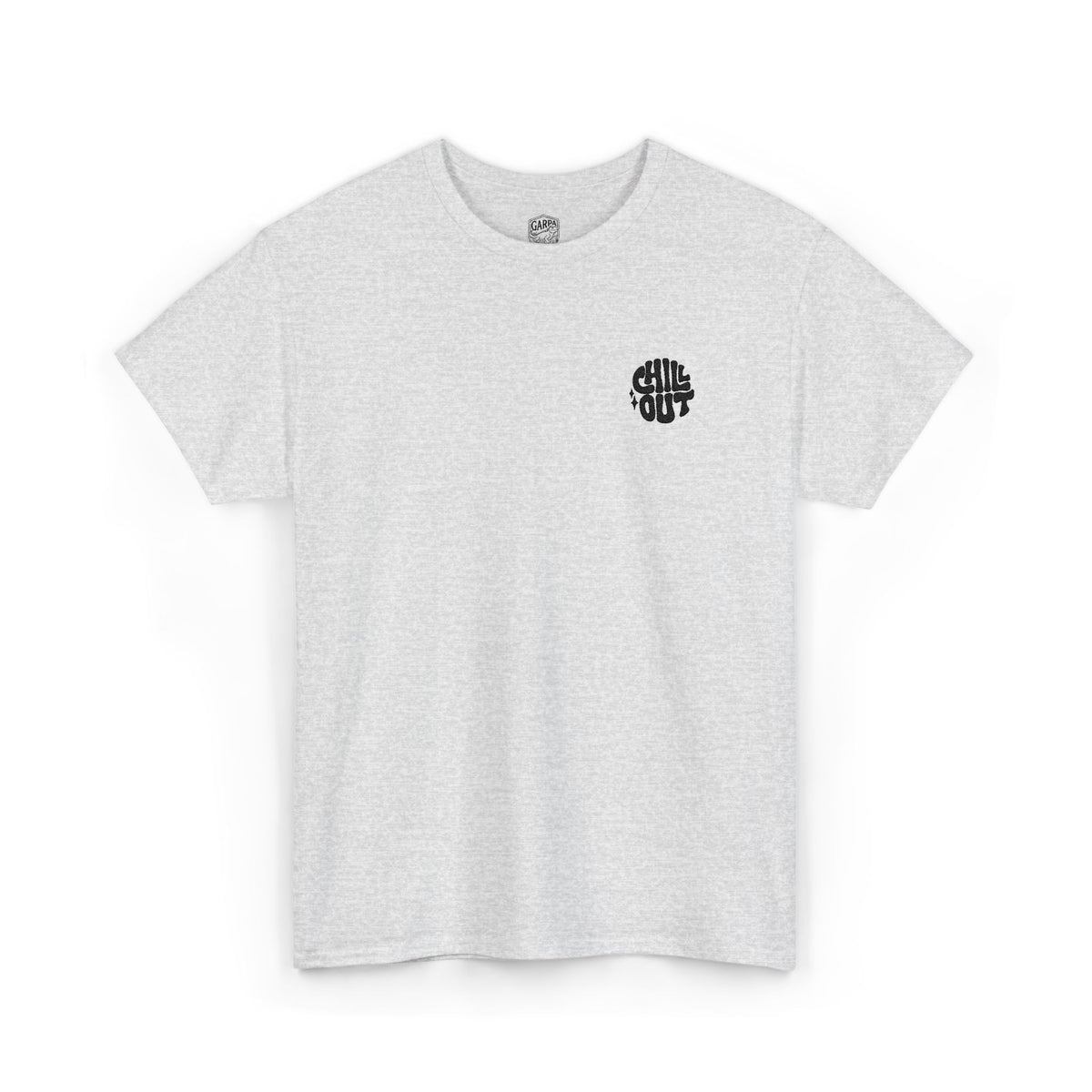 White Graphic Tee — Small Black Circular 'SALT LIFE' Chest Logo