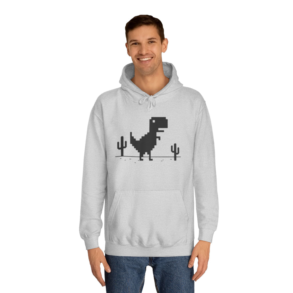 Retro Pixel Dinosaur Hoodie — 'From Another Point of View' Graphic Sweatshirt