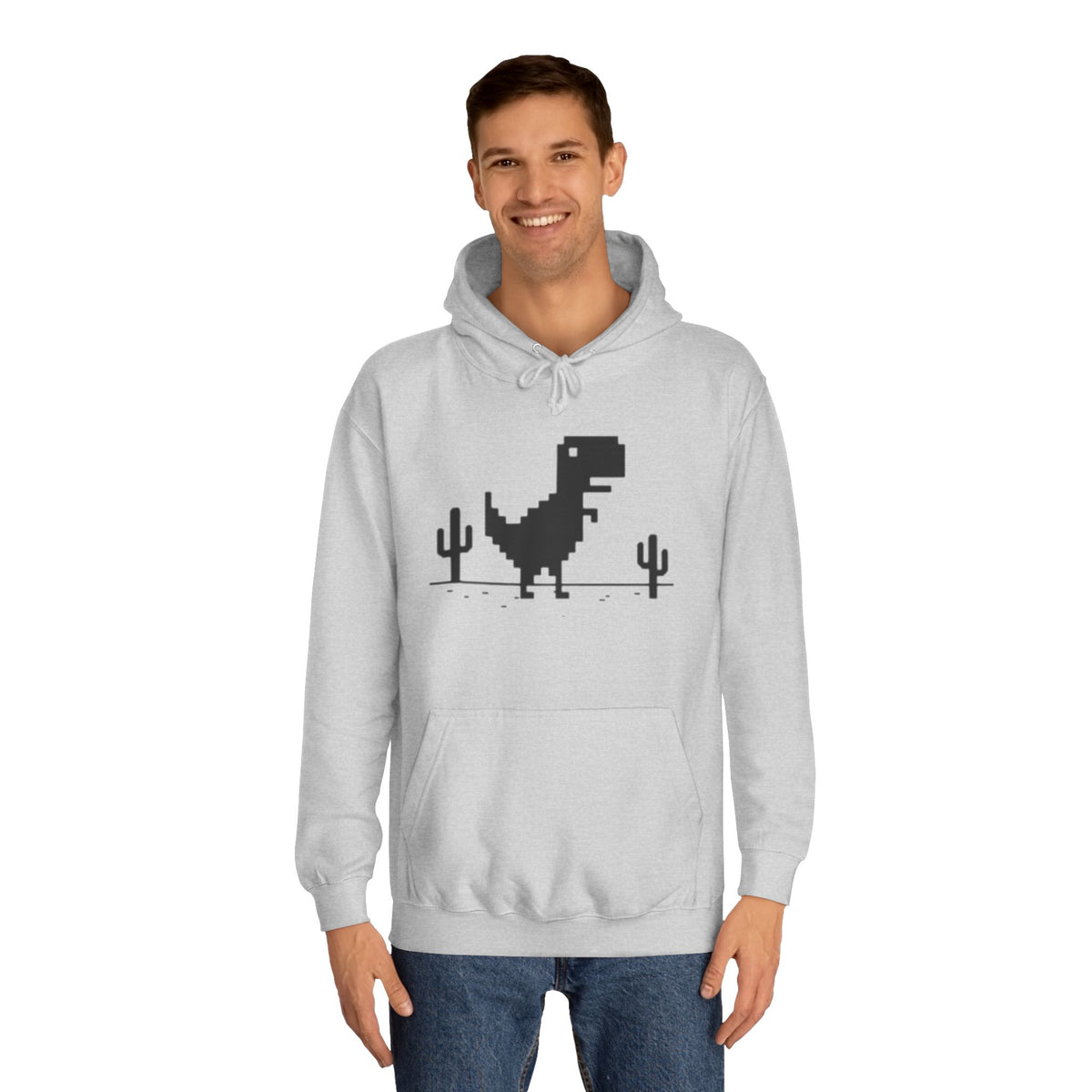 Retro Pixel Dinosaur Hoodie — 'From Another Point of View' Graphic Sweatshirt