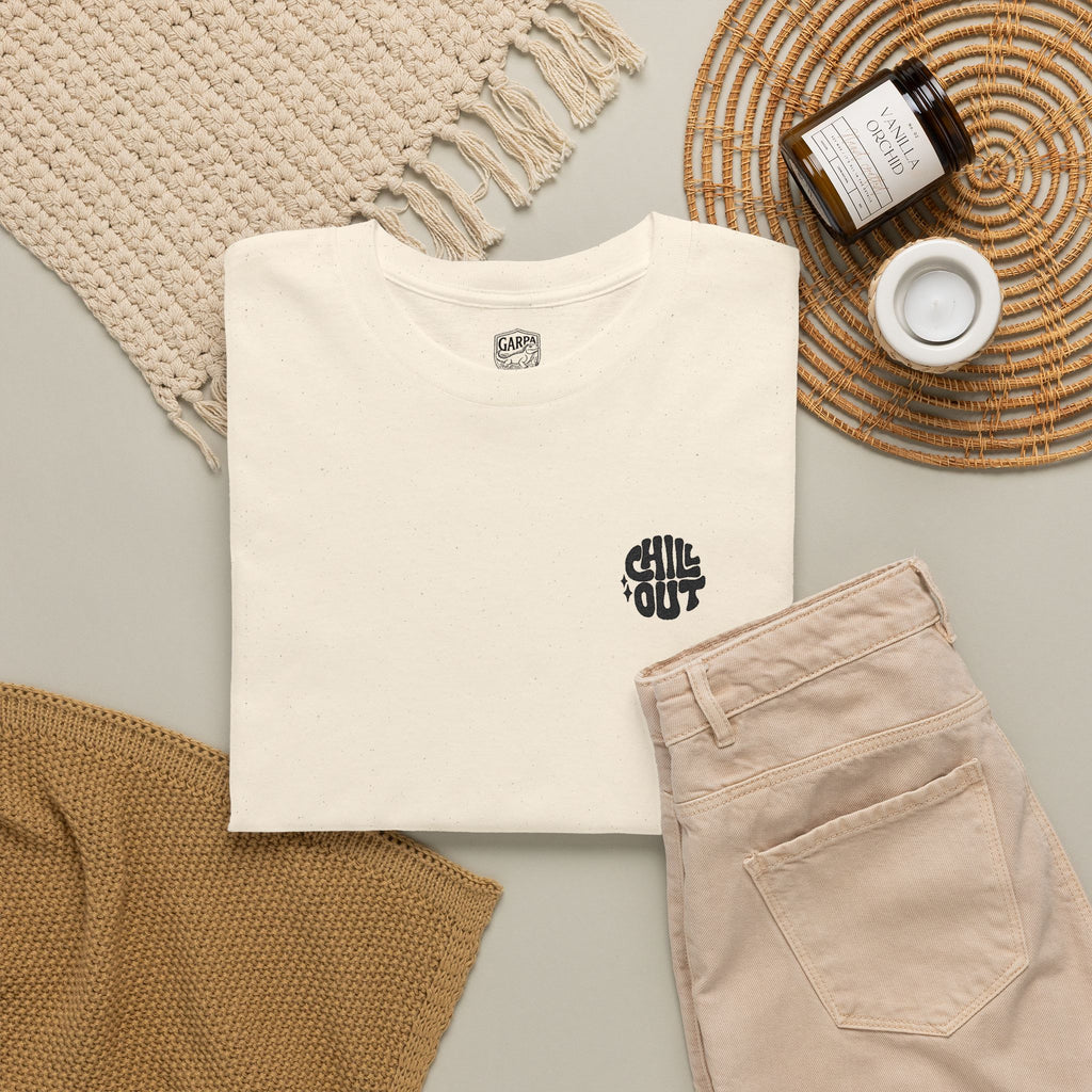 White Graphic Tee — Small Black Circular 'SALT LIFE' Chest Logo