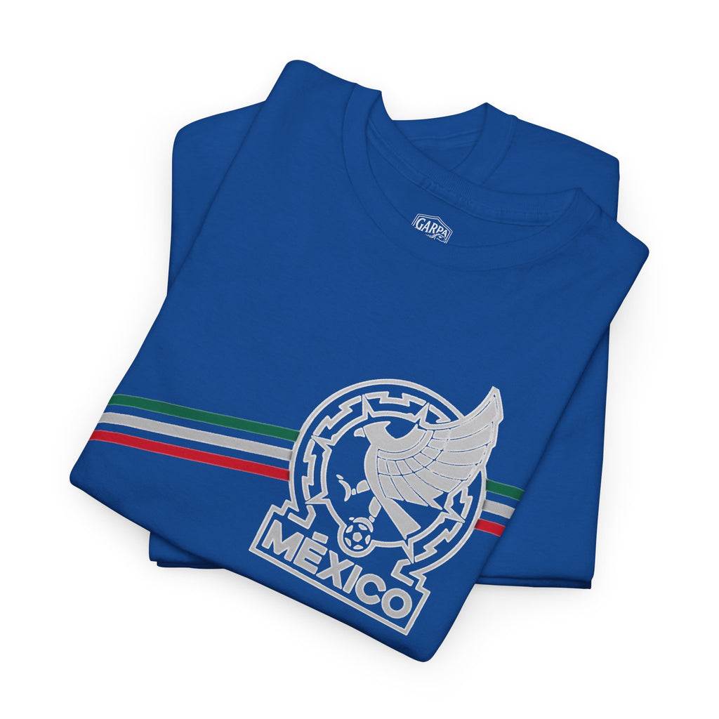 Mexico Flag Stripe Tee — Mexican Eagle Emblem T-Shirt