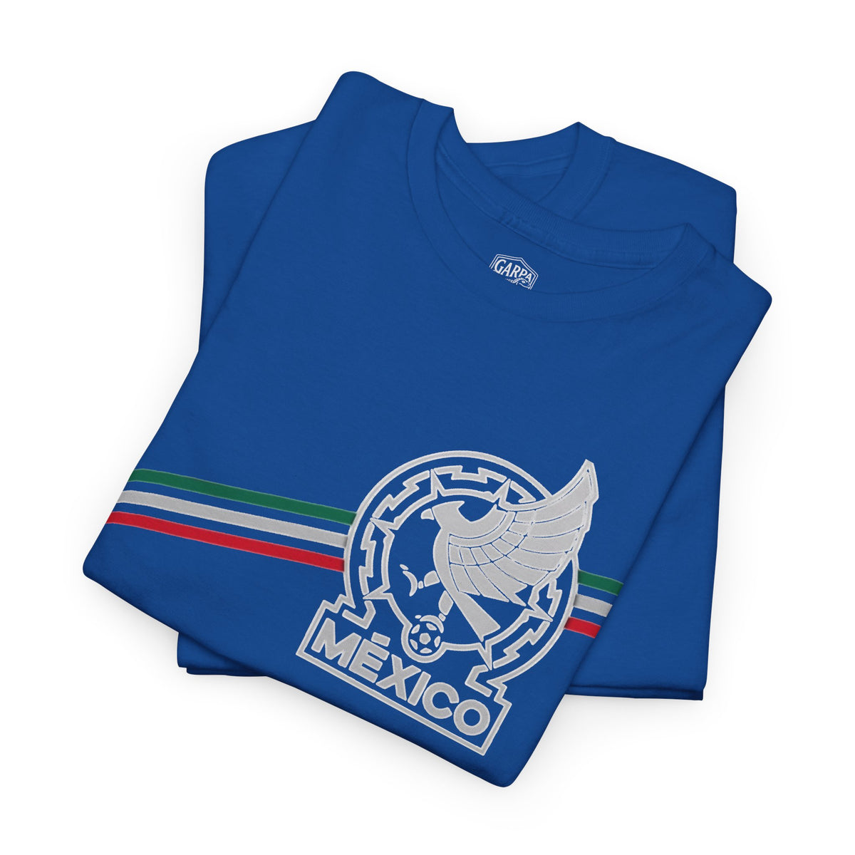 Mexico Flag Stripe Tee — Mexican Eagle Emblem T-Shirt