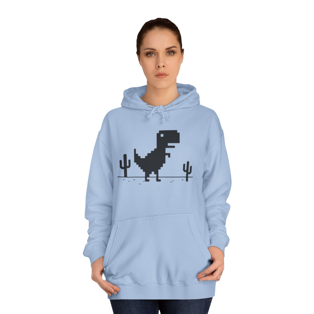 Retro Pixel Dinosaur Hoodie — 'From Another Point of View' Graphic Sweatshirt