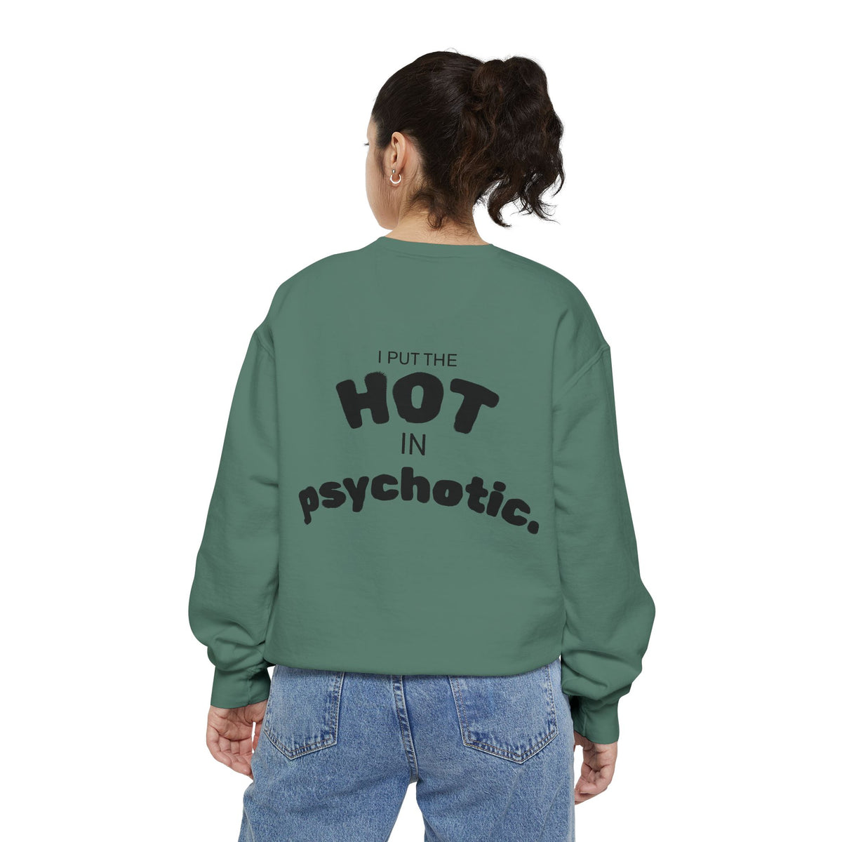 Halloween Heartbeat Sweatshirt — "I Put The Hot In Psychotic" Graphic Crewneck