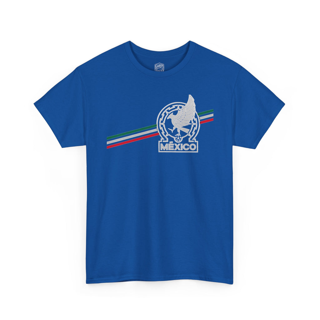Mexico Flag Stripe Tee — Mexican Eagle Emblem T-Shirt