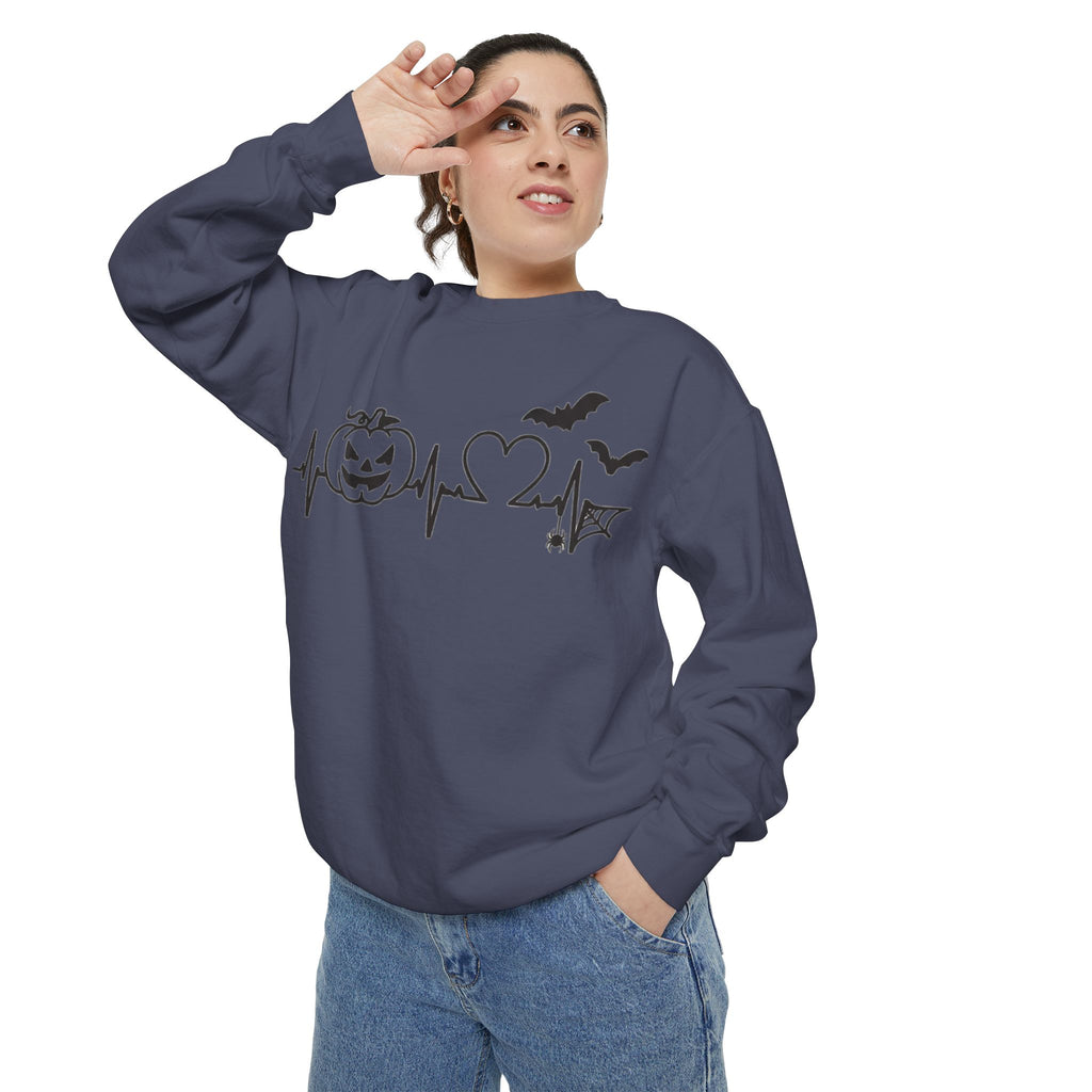 Halloween Heartbeat Sweatshirt — "I Put The Hot In Psychotic" Graphic Crewneck