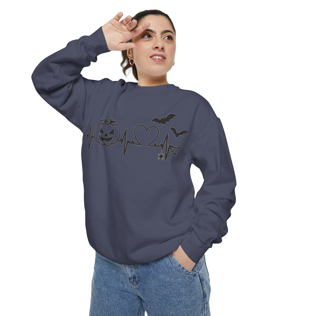 Halloween Heartbeat Sweatshirt — "I Put The Hot In Psychotic" Graphic Crewneck