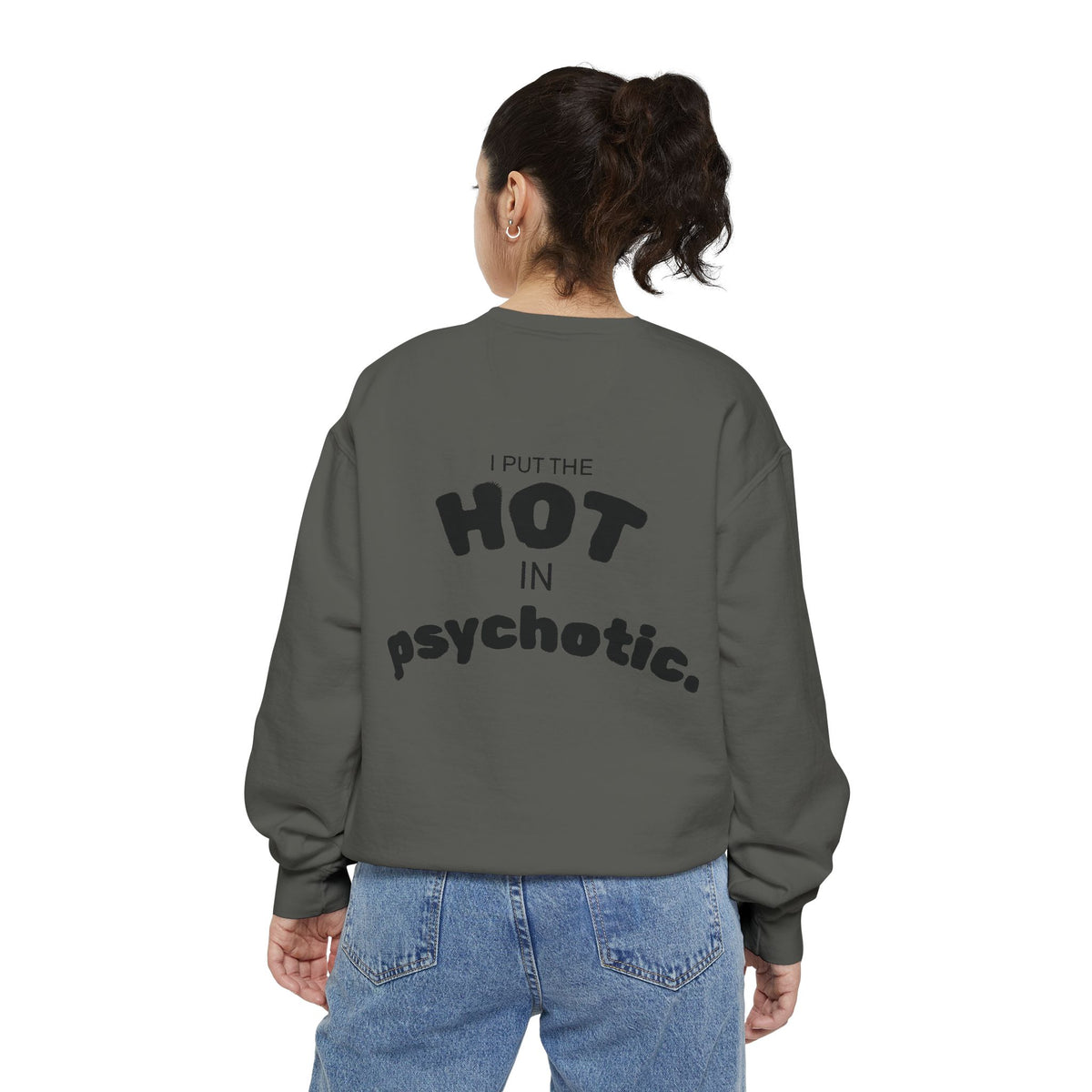 Halloween Heartbeat Sweatshirt — "I Put The Hot In Psychotic" Graphic Crewneck