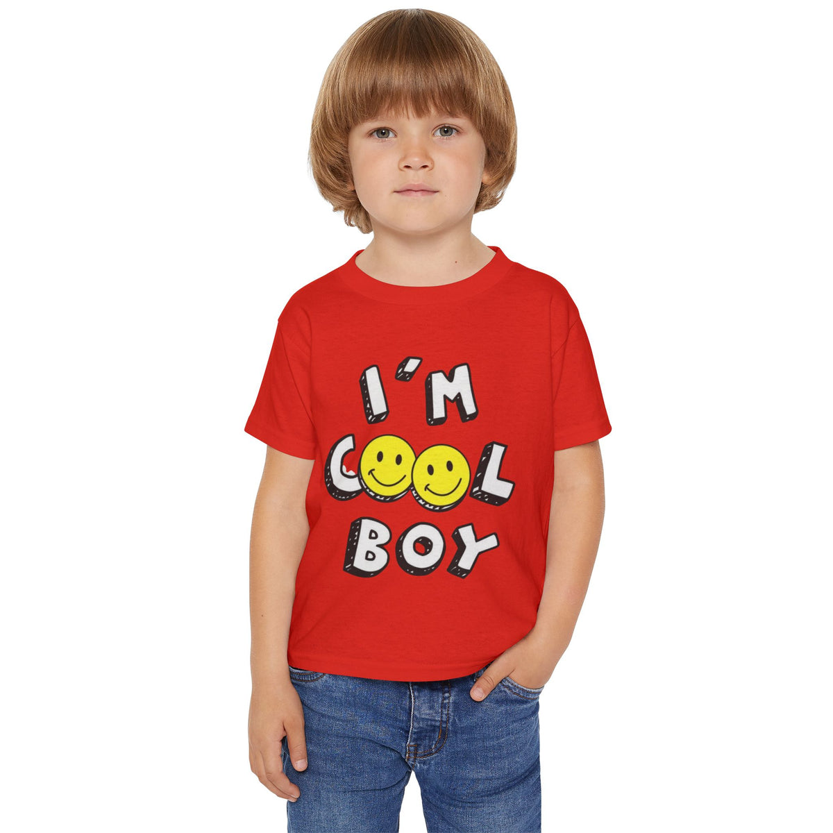 I'm Cool Boy Toddler T-Shirt – Smiley Face Graphic Tee for Little Boys