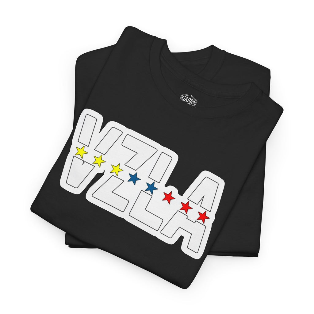 Venezuela Script & VZLA Stars T-Shirt — Retro Venezuelan Pride Tee