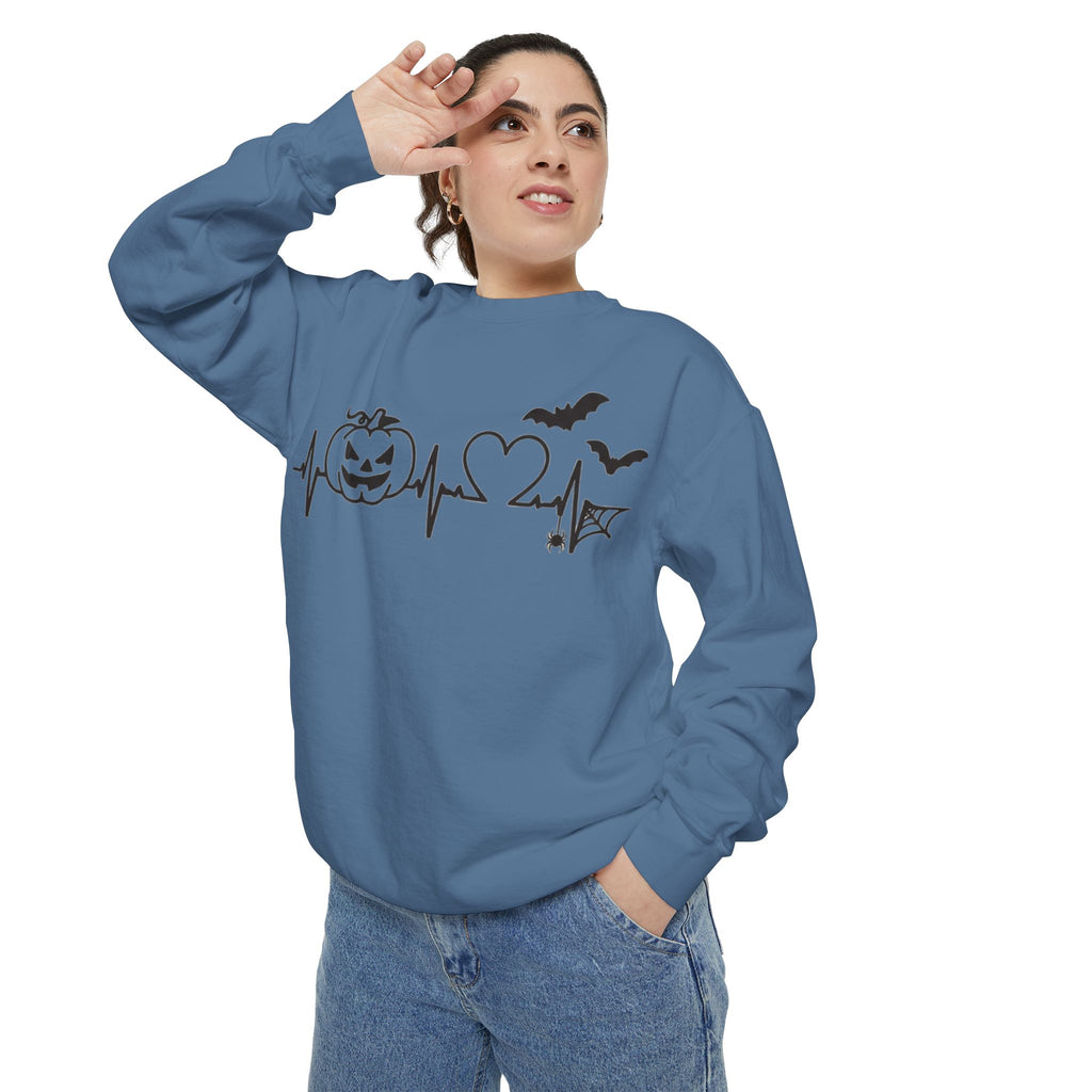 Halloween Heartbeat Sweatshirt — "I Put The Hot In Psychotic" Graphic Crewneck