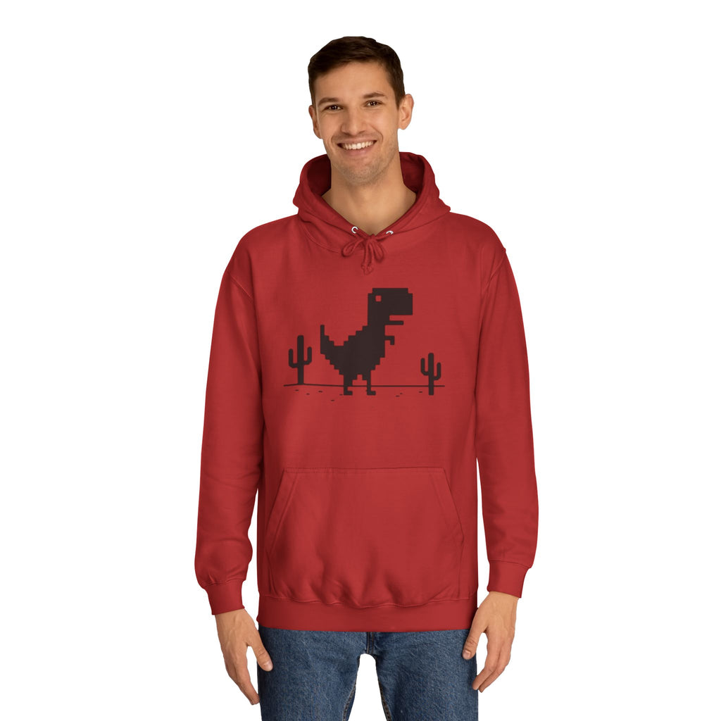 Retro Pixel Dinosaur Hoodie — 'From Another Point of View' Graphic Sweatshirt