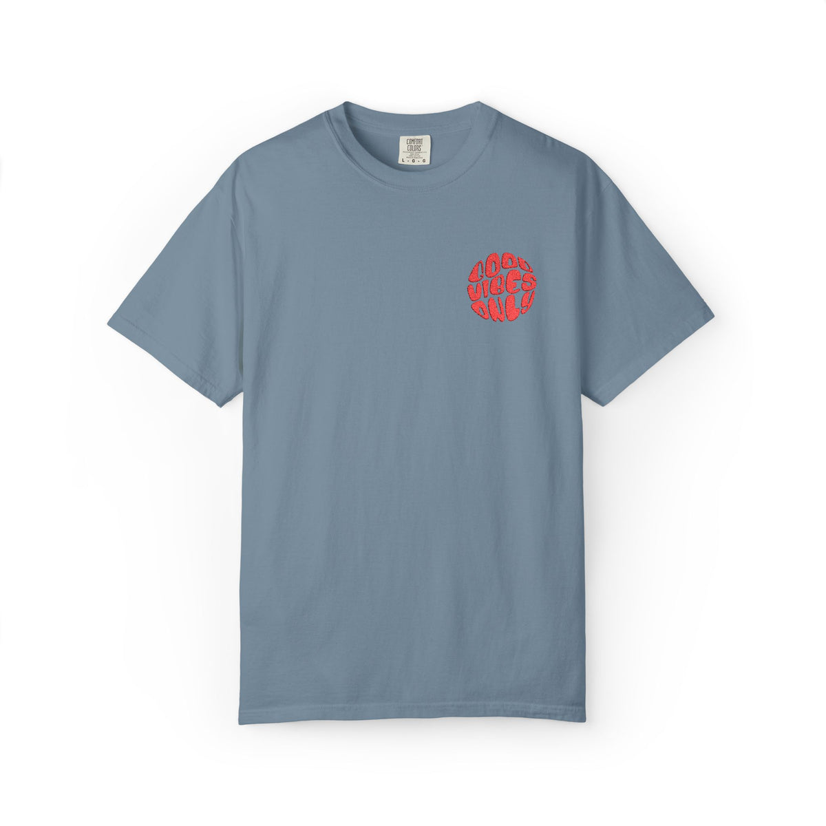 T-Shirt — 'Good Vibes Only' Retro Groove Pocket Tee