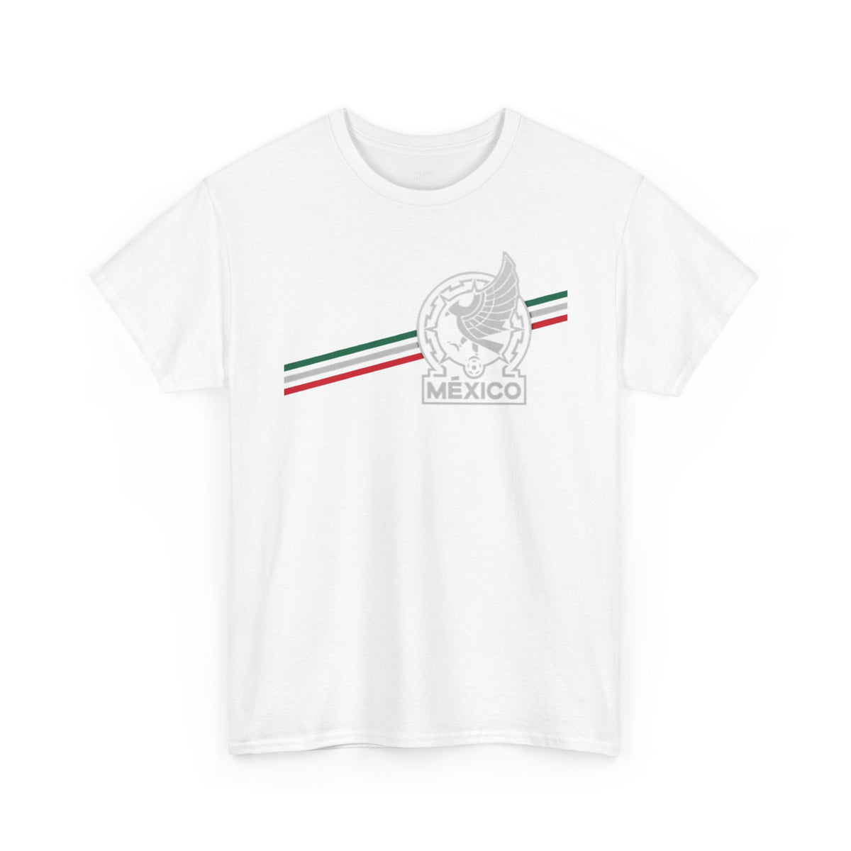 Mexico Flag Stripe Tee — Mexican Eagle Emblem T-Shirt