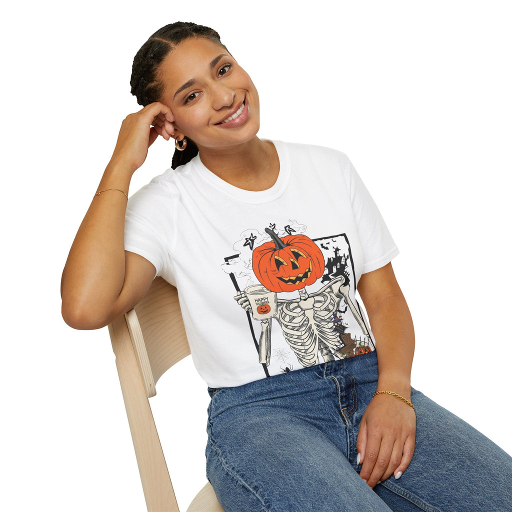 Halloween Pumpkin Skeleton T-Shirt