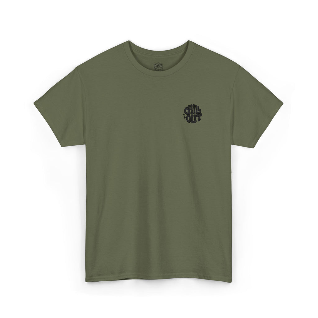 White Graphic Tee — Small Black Circular 'SALT LIFE' Chest Logo