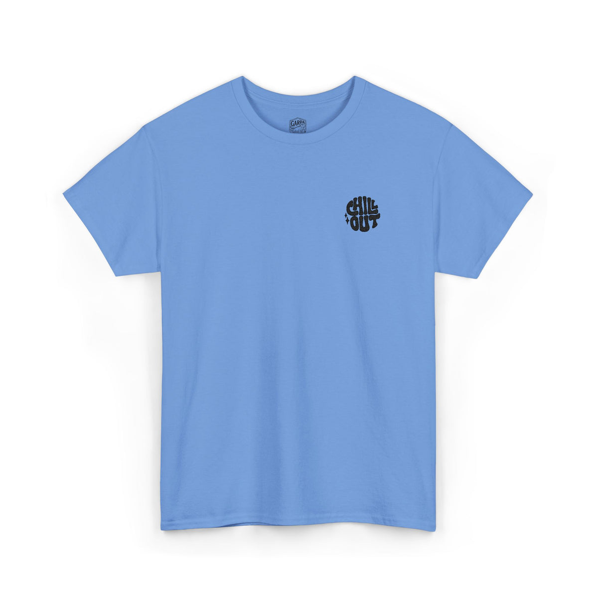 White Graphic Tee — Small Black Circular 'SALT LIFE' Chest Logo