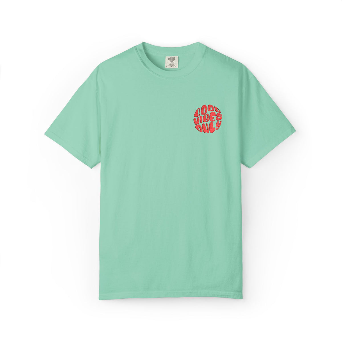 T-Shirt — 'Good Vibes Only' Retro Groove Pocket Tee