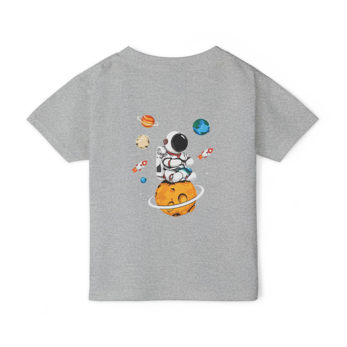Toddler T‑Shirt — Cute Astronaut on Planet Kids Tee