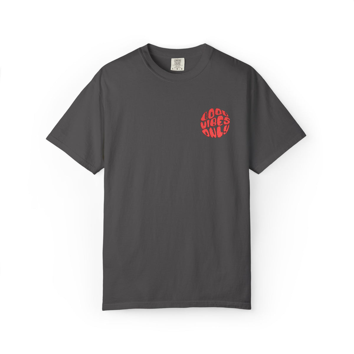 T-Shirt — 'Good Vibes Only' Retro Groove Pocket Tee