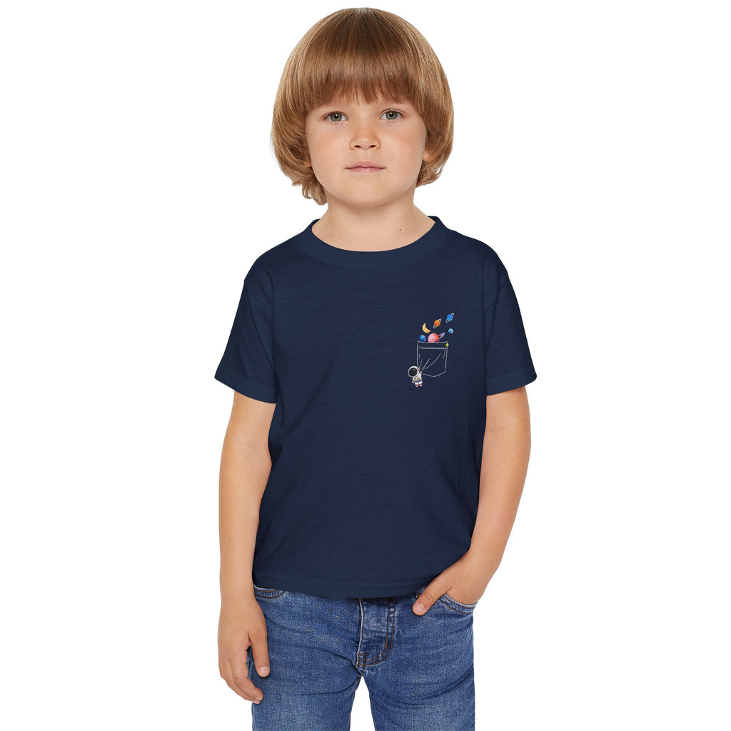 Toddler T‑Shirt — Cute Astronaut on Planet Kids Tee