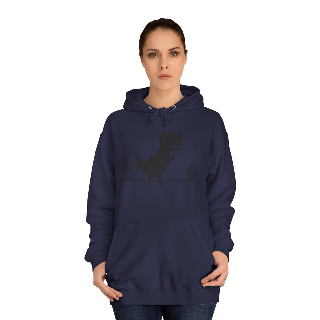 Retro Pixel Dinosaur Hoodie — 'From Another Point of View' Graphic Sweatshirt