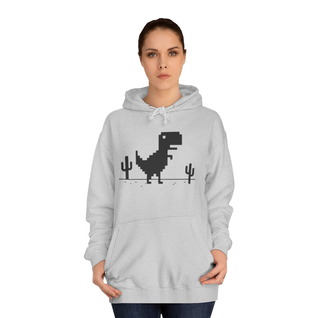 Retro Pixel Dinosaur Hoodie — 'From Another Point of View' Graphic Sweatshirt