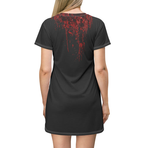 Blood Drip T-Shirt Dress — Goth Horror Costume Dress